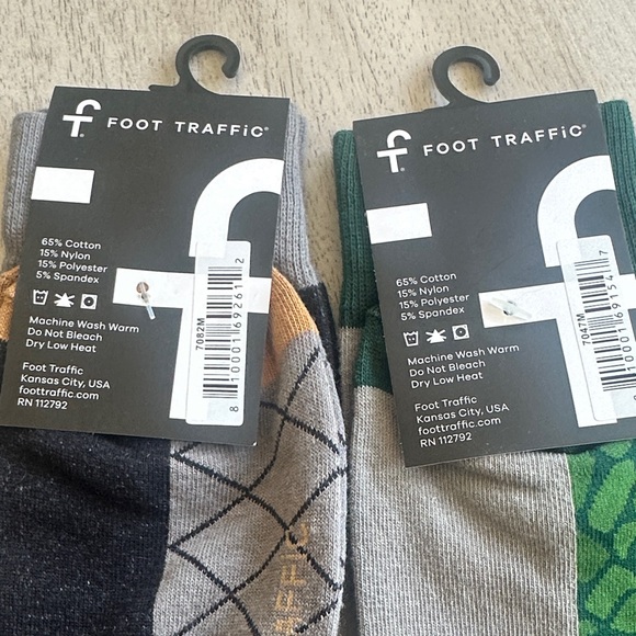 3 Pairs of Foot Traffic Men's Graphic Socks - Brown, Green, Black - Picture 9 of 9